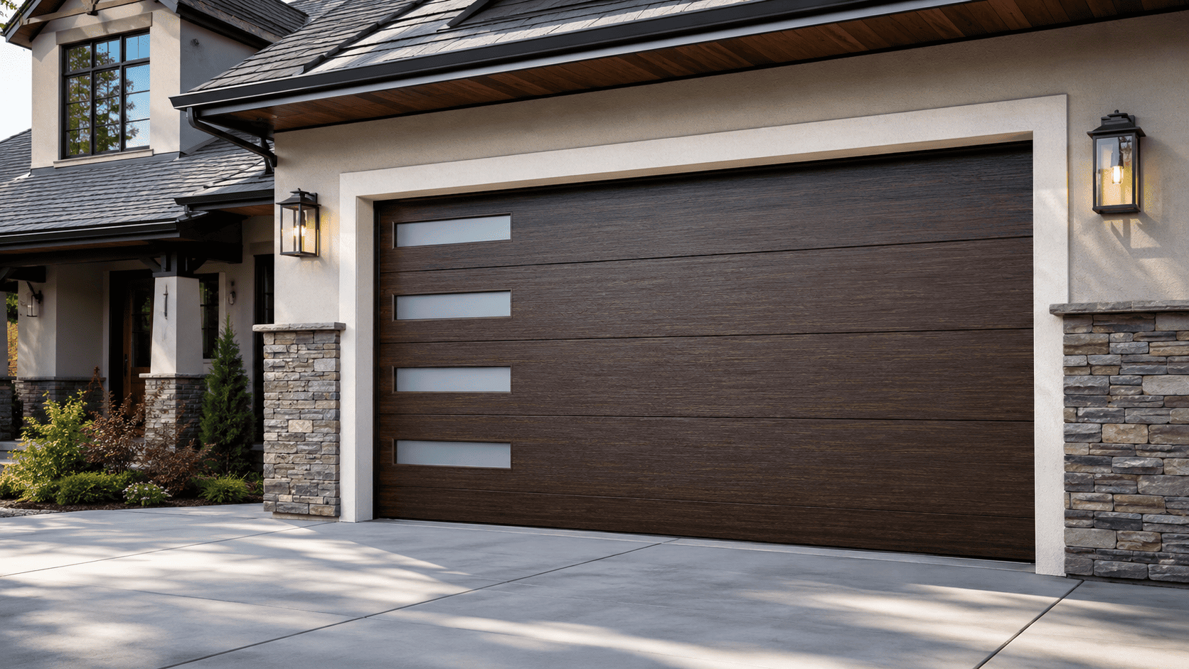 Completed garage door installation